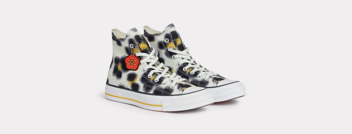 Converse x KENZO 聯名系列 奶油白花影迷彩高筒帆布鞋,NT$ 5,300
