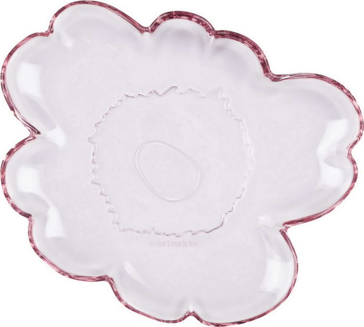Marimekko 清透玫瑰粉花型玻璃盤 (直徑)20 cm),NT$1,890