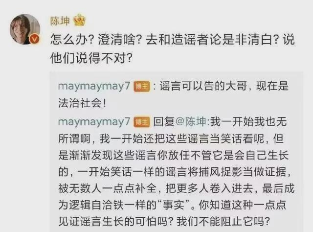 陳坤對於網友造謠兒子生母深感困擾。