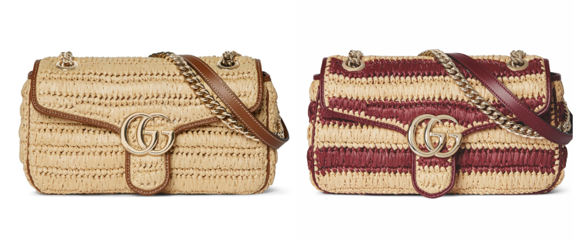 Gucci GG Marmont 中型（雙色條）編織包，NT$ 91,000