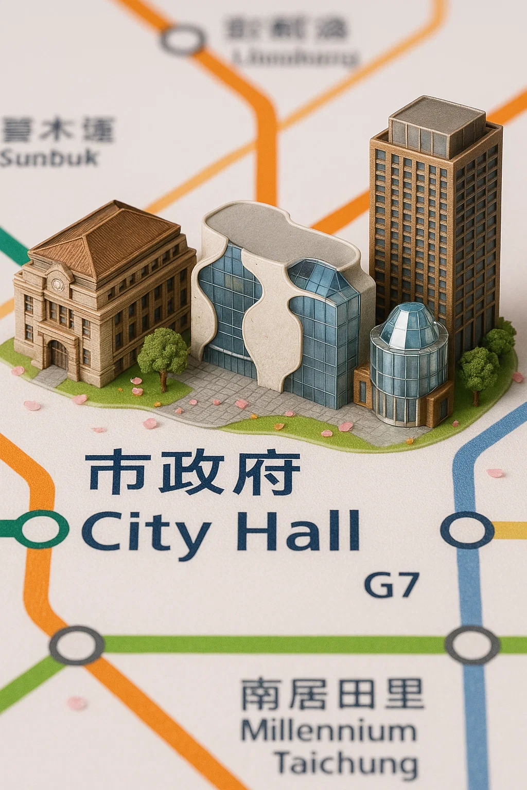 台中捷運「市政府站」微型地標