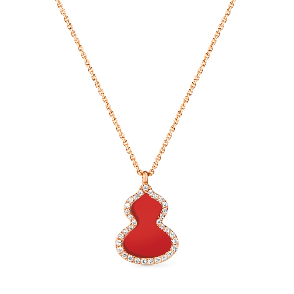 Qeelin Wulu 18K玫瑰金鑽石及紅瑪瑙項鏈 (小),NT$93,500