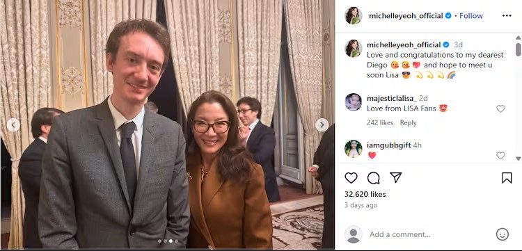 楊紫瓊與Frédéric Arnault合照竟點名Lisa，引發外界關注。