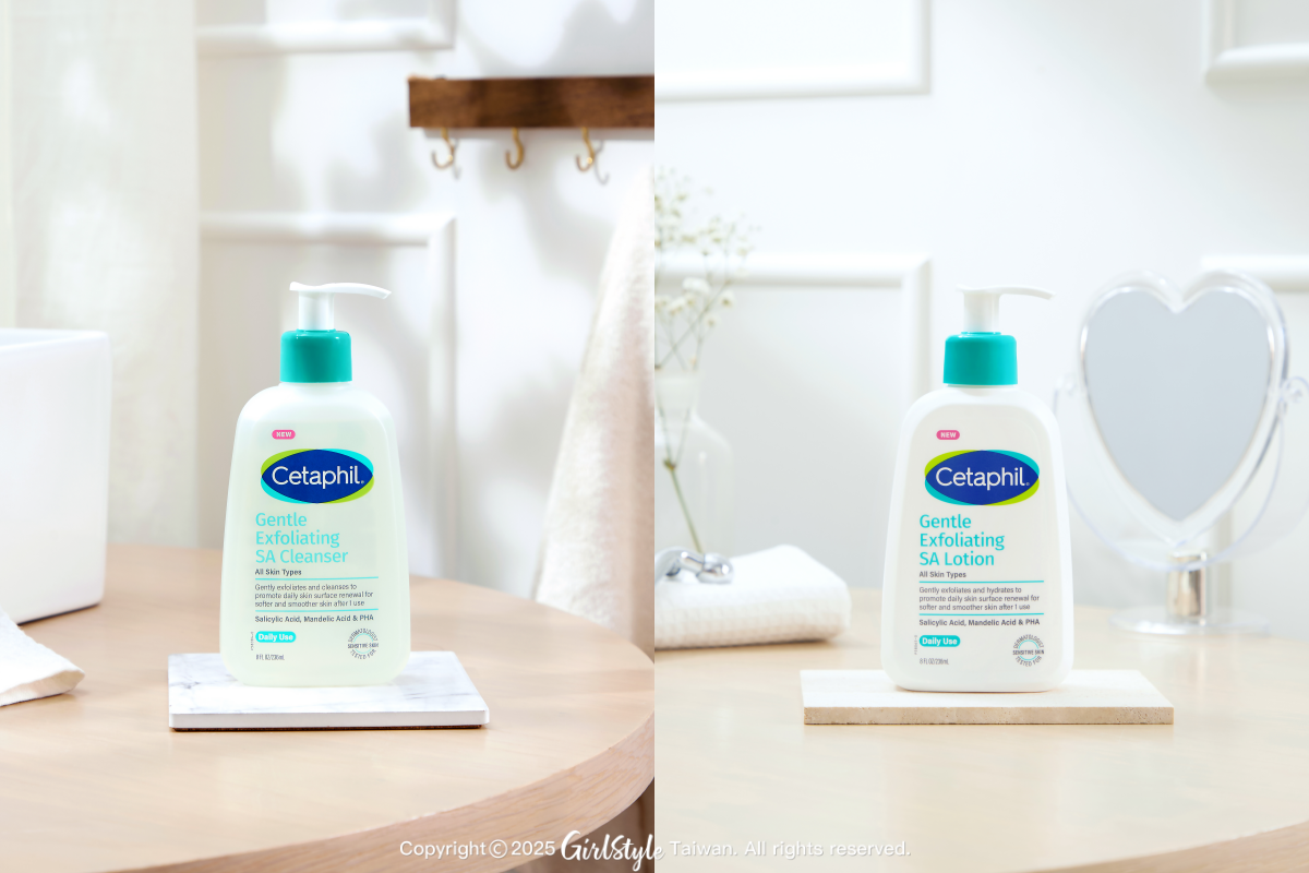 《舒特膚》三酸煥膚嫩亮潔膚露；236ml 輕巧瓶(左)、《舒特膚》三酸煥膚嫩亮修護乳；236ml 輕巧瓶(右)