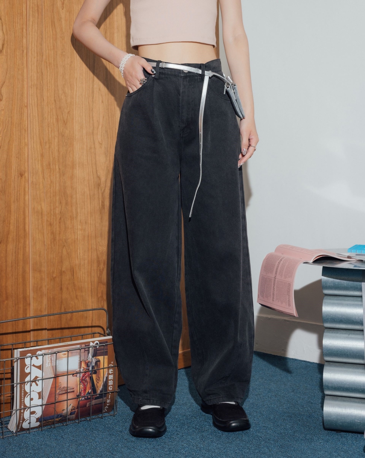 MEIER.Q feat. Mary 後調節設計繭型牛仔褲,NT$1,290