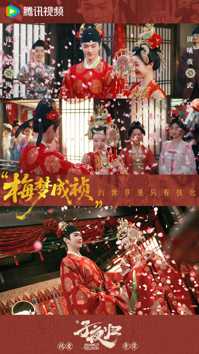 近期《子夜歸》劇情發展至許凱、田曦薇浪漫大婚。