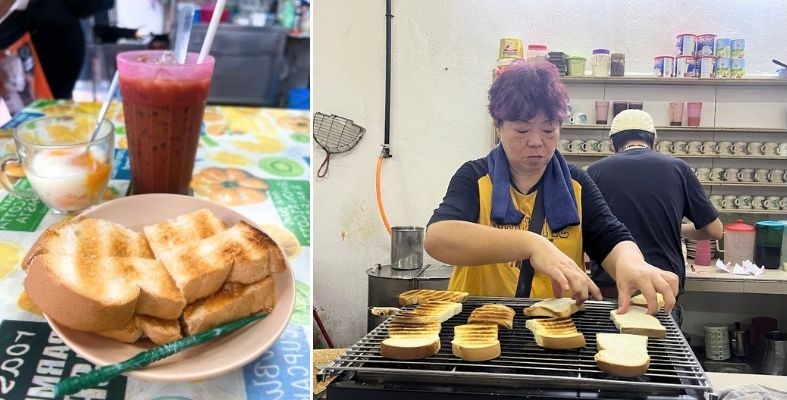 廣泰來茶室的經典早餐。老闆負責特調咖啡,闆娘反覆翻拷吐司確保每片土司都烤得恰到好處。