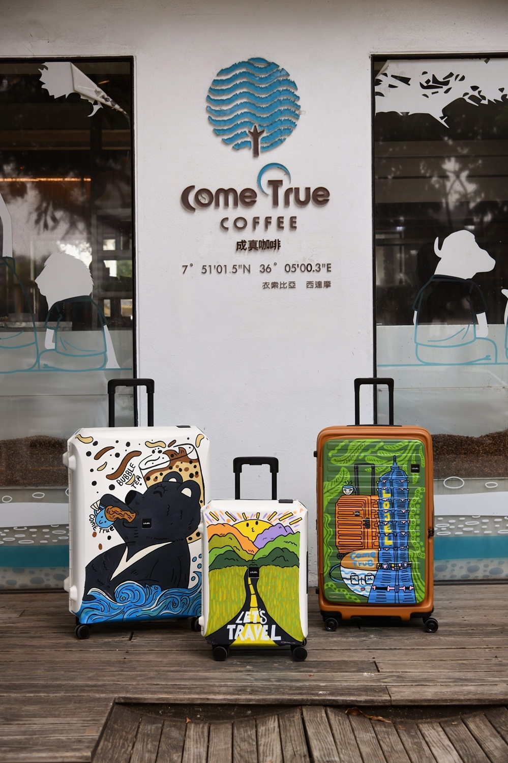LOJEL攜手台灣人氣旅行插畫家 Oliver 以台灣城市風景與生活日常為靈感於象牙白 VOJA旅行箱注入創作。