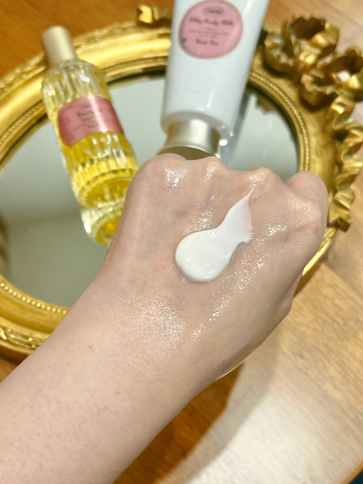 SABON光萃油+絲綢身體乳液混用