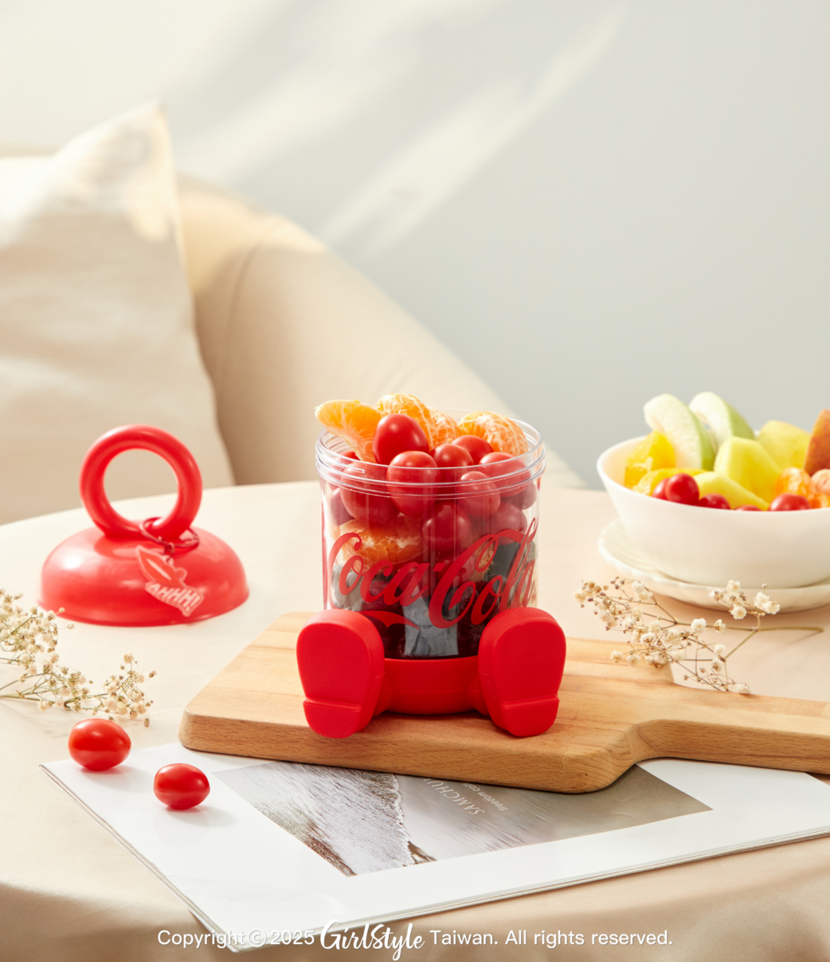 瀝水杯搭配水果叉，裝沙拉或水果都超方便，輕食控的午餐必備小幫手！