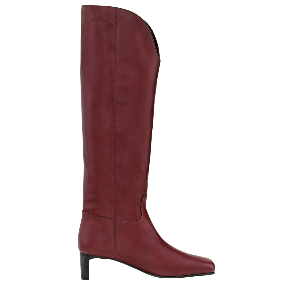 LONGCHAMP 2025 秋冬系列 LA CAVALIÈRE 高跟靴(石榴色_牛皮)