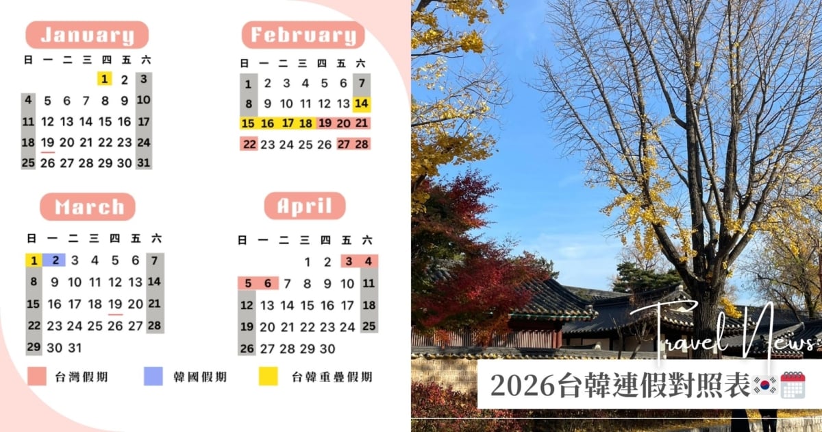 2026台韓連假對照表!重疊檔期&避雷日、便宜機票