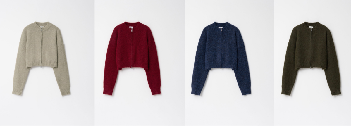 Pazzo 磨毛立領雙拉鍊針織上衣外套（金針菇&黃大謙聯名款），NT$1,090