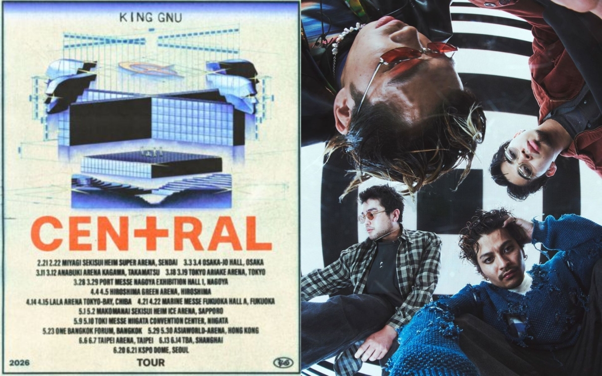 King Gnu亞巡將於2026/06/06日與06/07登上台北小巨蛋。