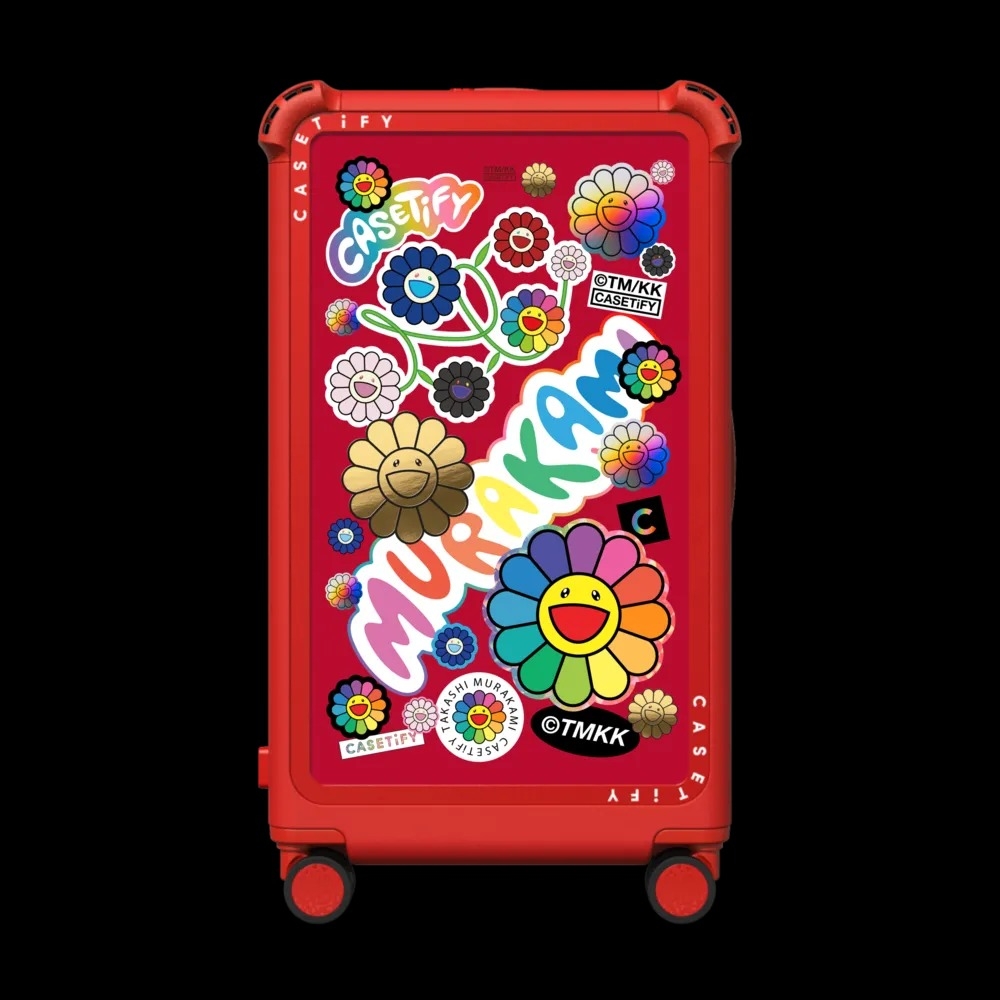 村上隆 x CASETiFY 聯名系列 FLOWERS STICKER MANIA 29 吋託運行李箱，NT$30,300