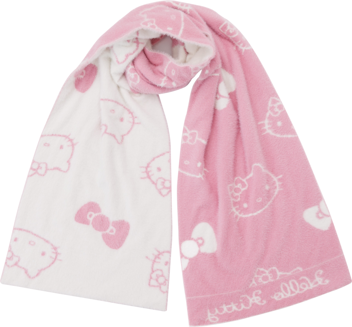 AIR SPACE X Hello Kitty 仿貂毛緹花毛織圍巾，NT$790