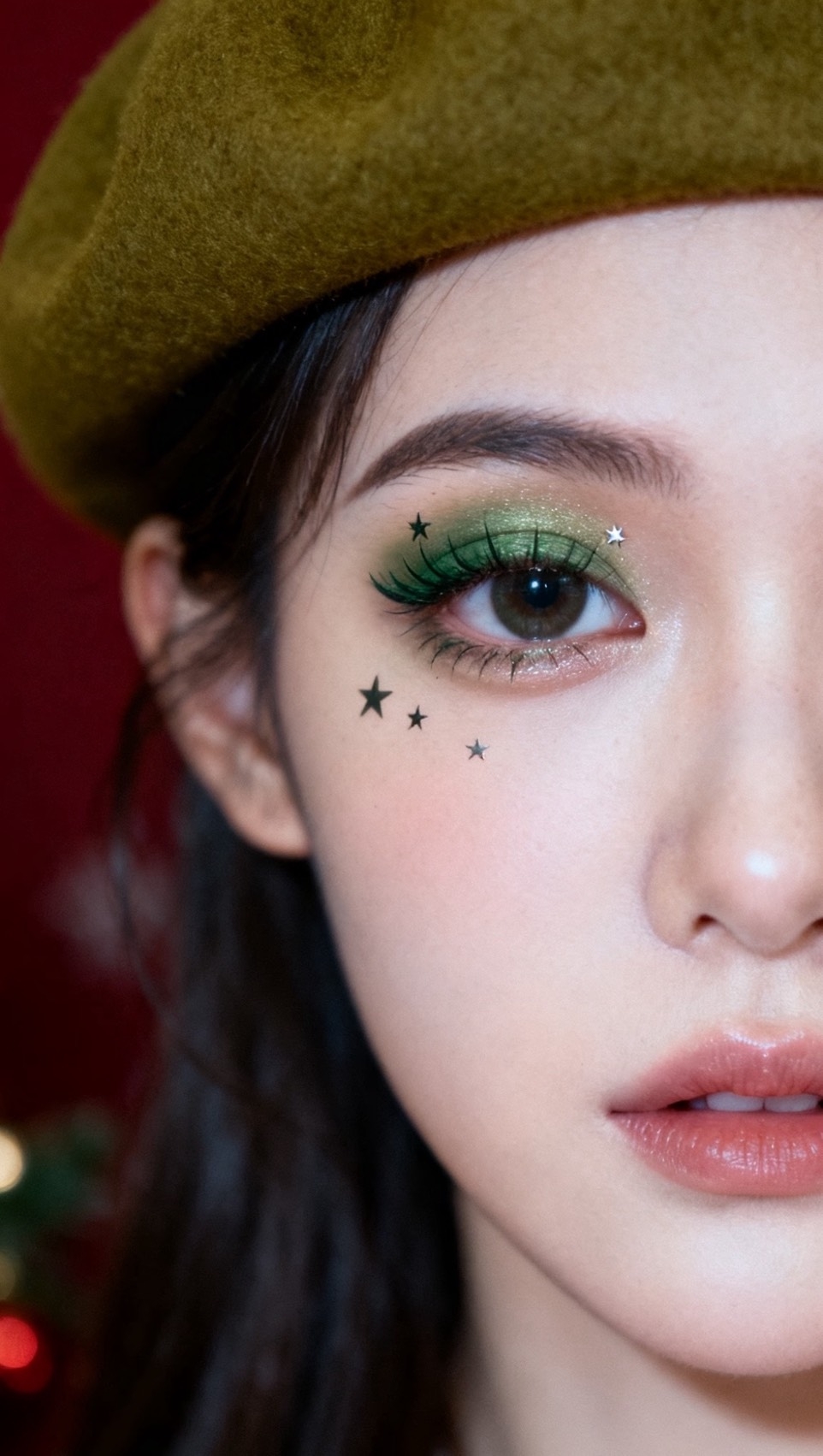 墨綠聖誕精靈妝