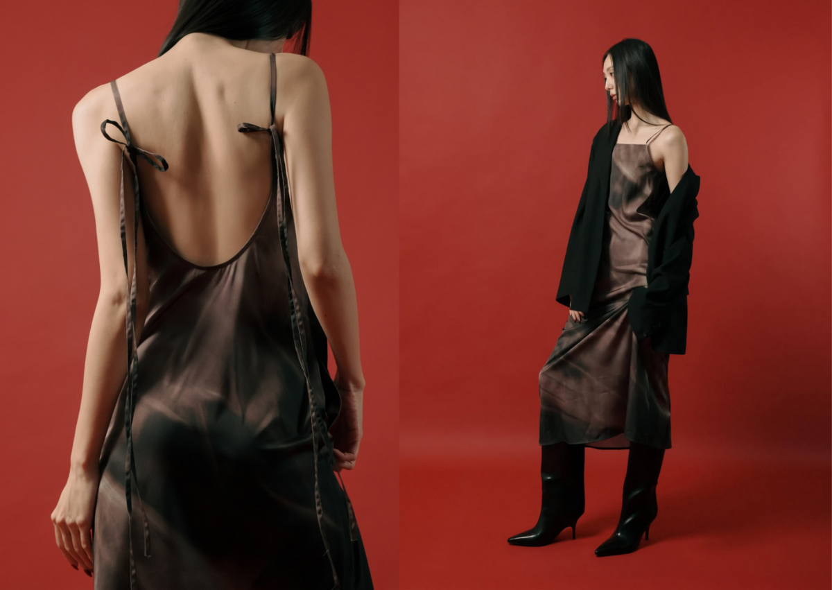 MANICHIACHIA 幻影墨染仿絲長洋裝