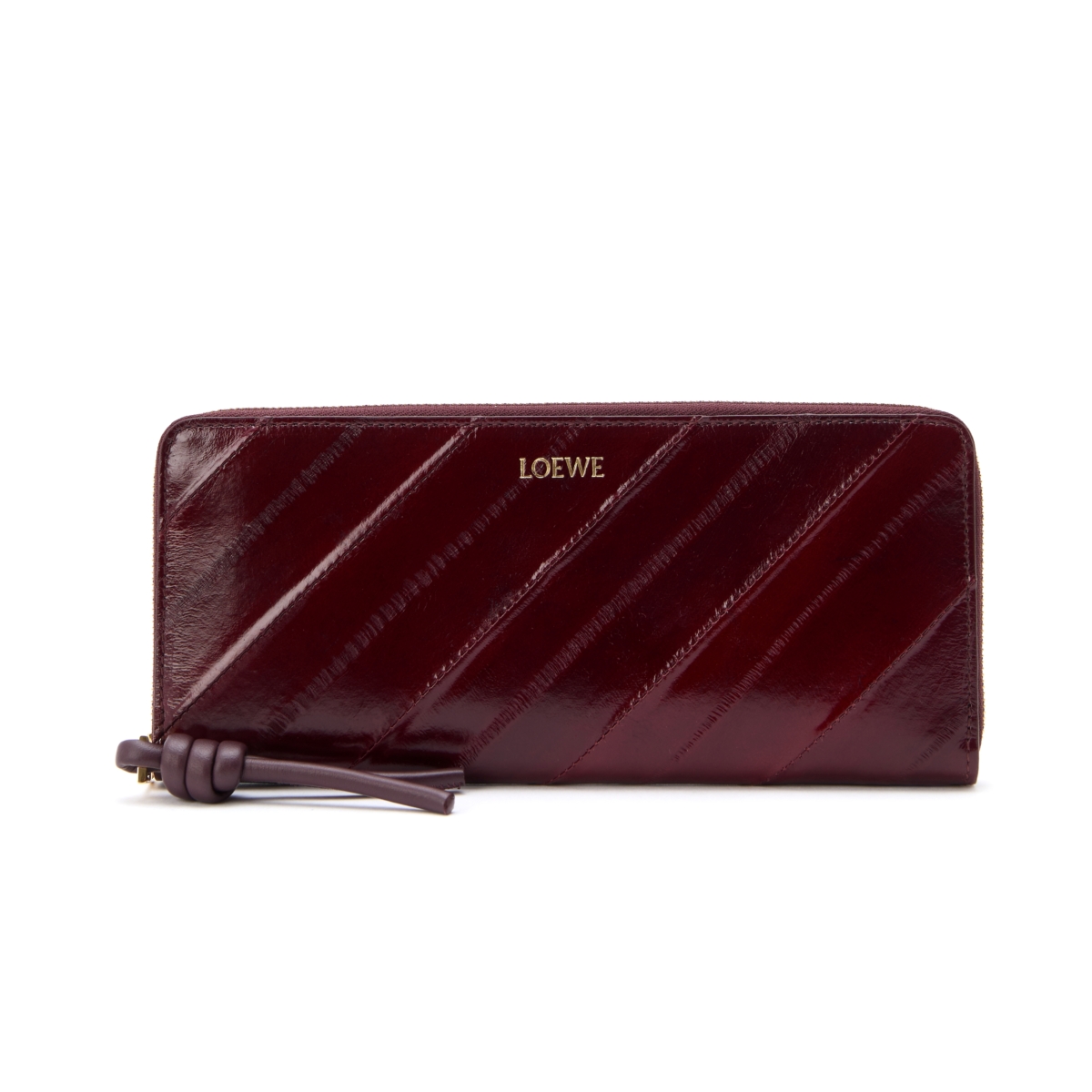 LOEWE Knot slim zip around wallet in eel，NT$36,000