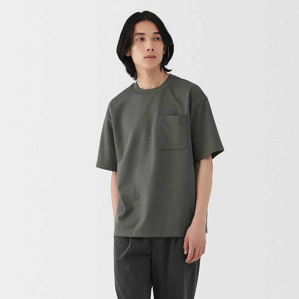 男涼感寬版短袖T恤（灰白），NT$690元