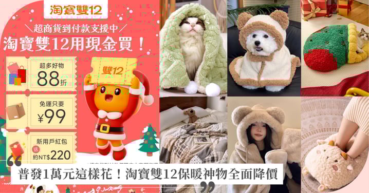 普發1萬元這樣花!淘寶雙12保暖神物全面降價