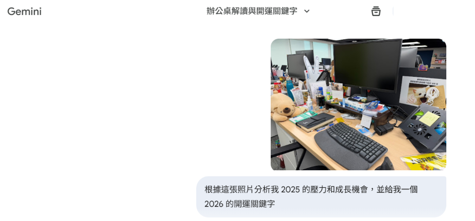 Gemini辦公桌解讀開運關鍵字示意圖