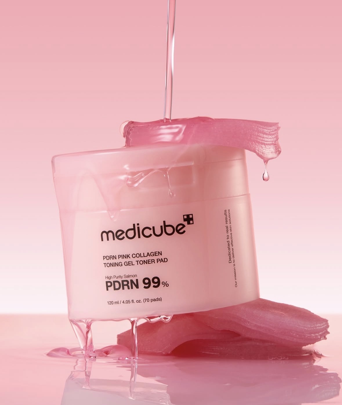 Medicube#PDRN粉紅膠原棉片，內含99% PDRN，能幫助肌膚修復。