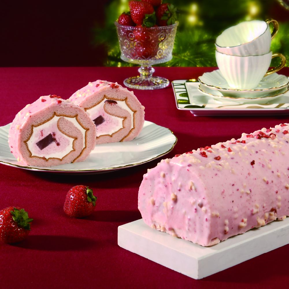 今年冬季釋出的草莓脆皮生乳捲，外觀可愛超療癒！