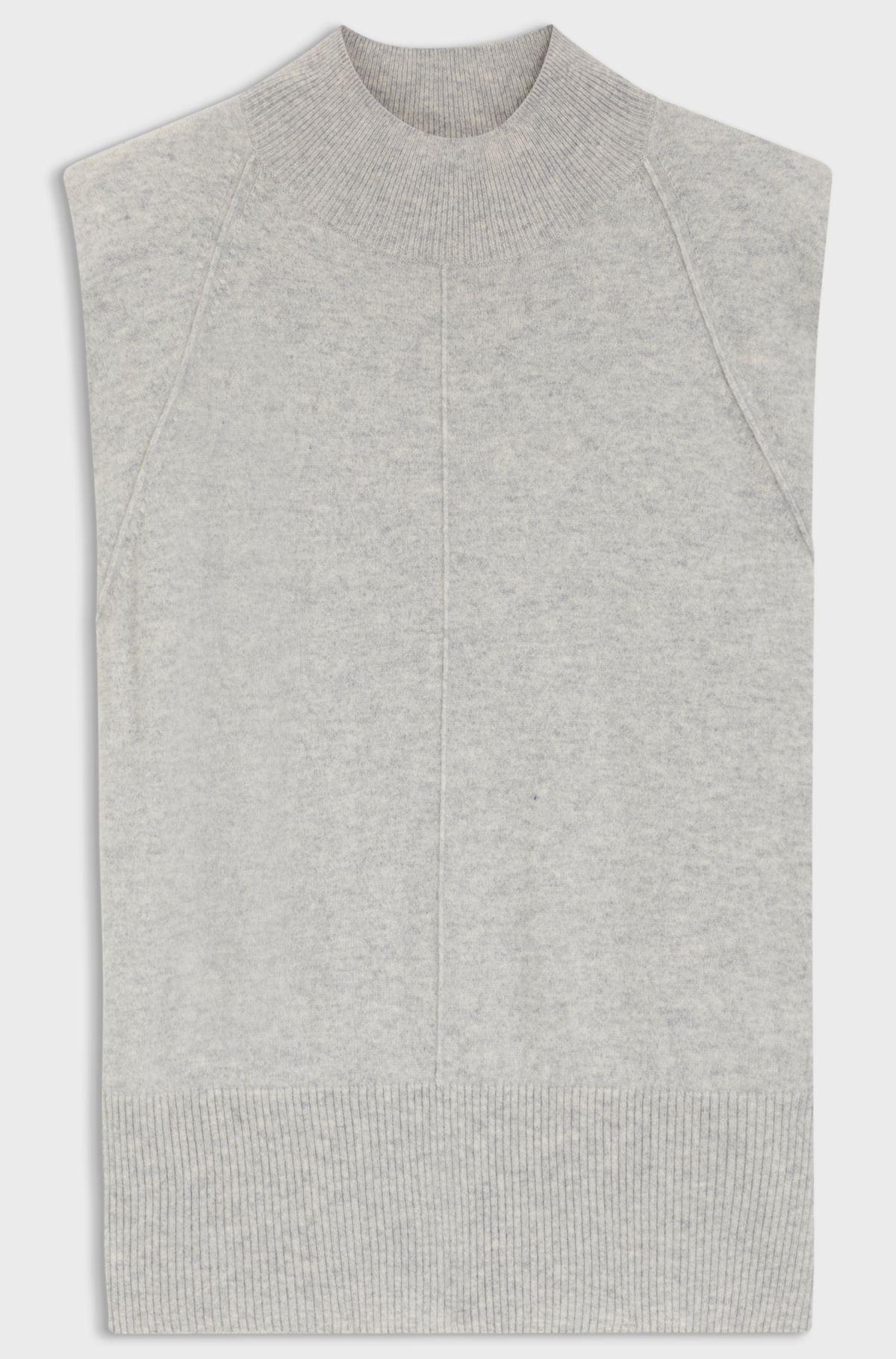 BOSS 淺灰色喀什米爾針織高領背心，NT$10,900