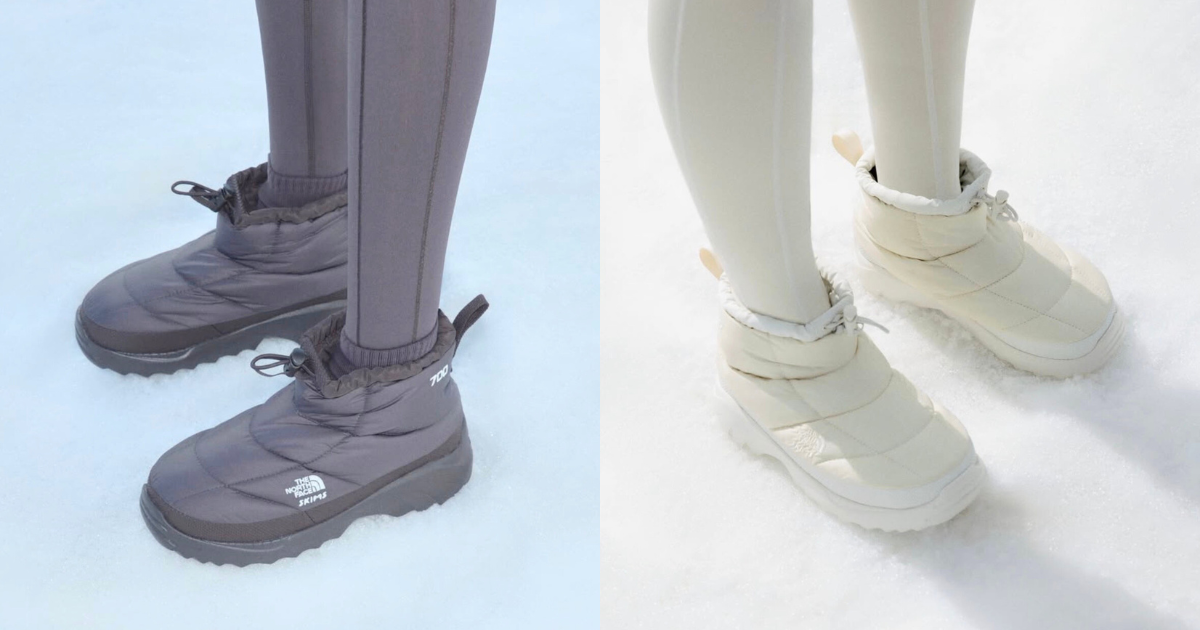 造成轟動的THE NORTH FACE x SKIMS Nuptse聯名款，這雙更是亮點配件之一！
