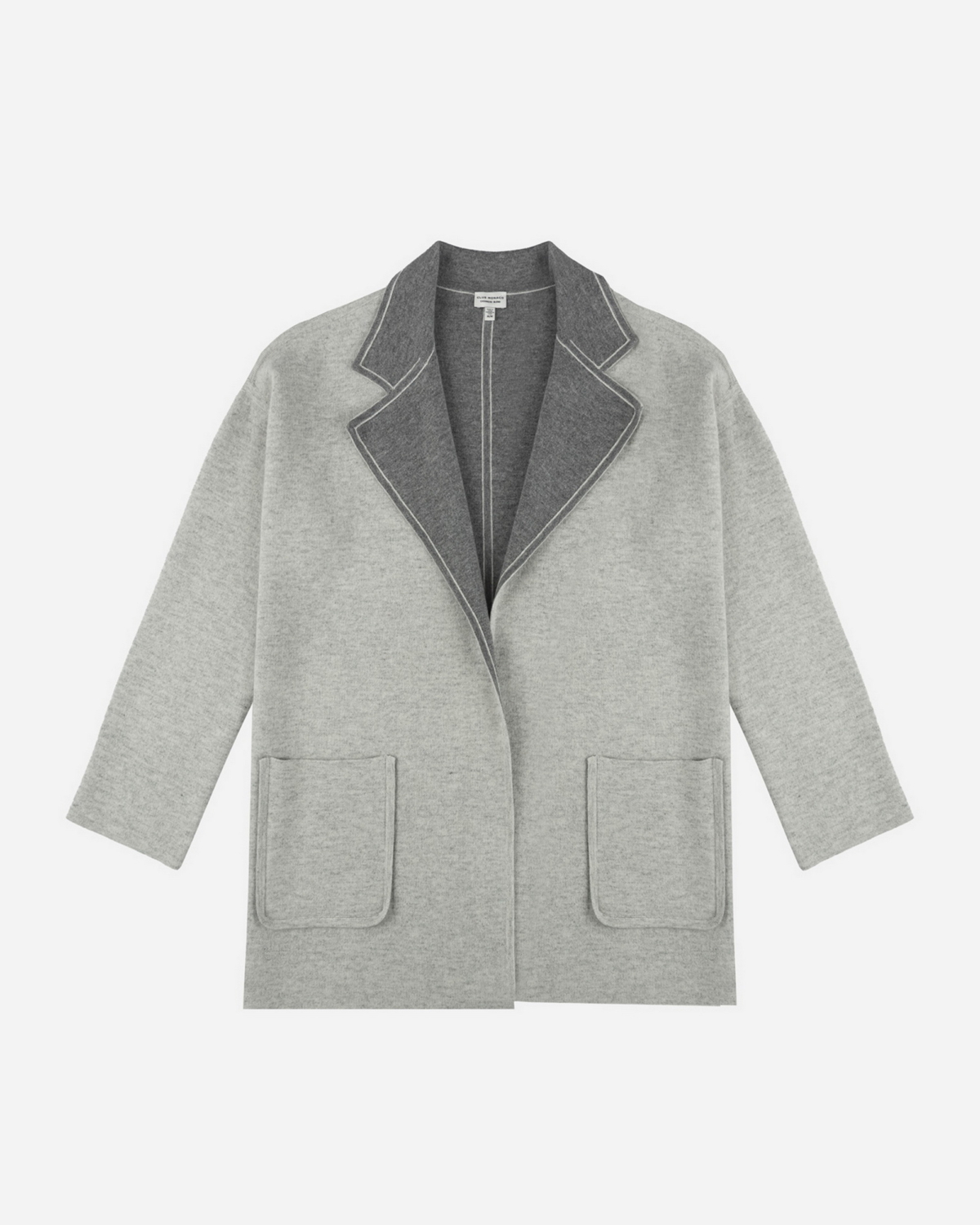 Club Monaco 岩石灰雙面喀什米爾羊毛翻領外套，NT$25,900