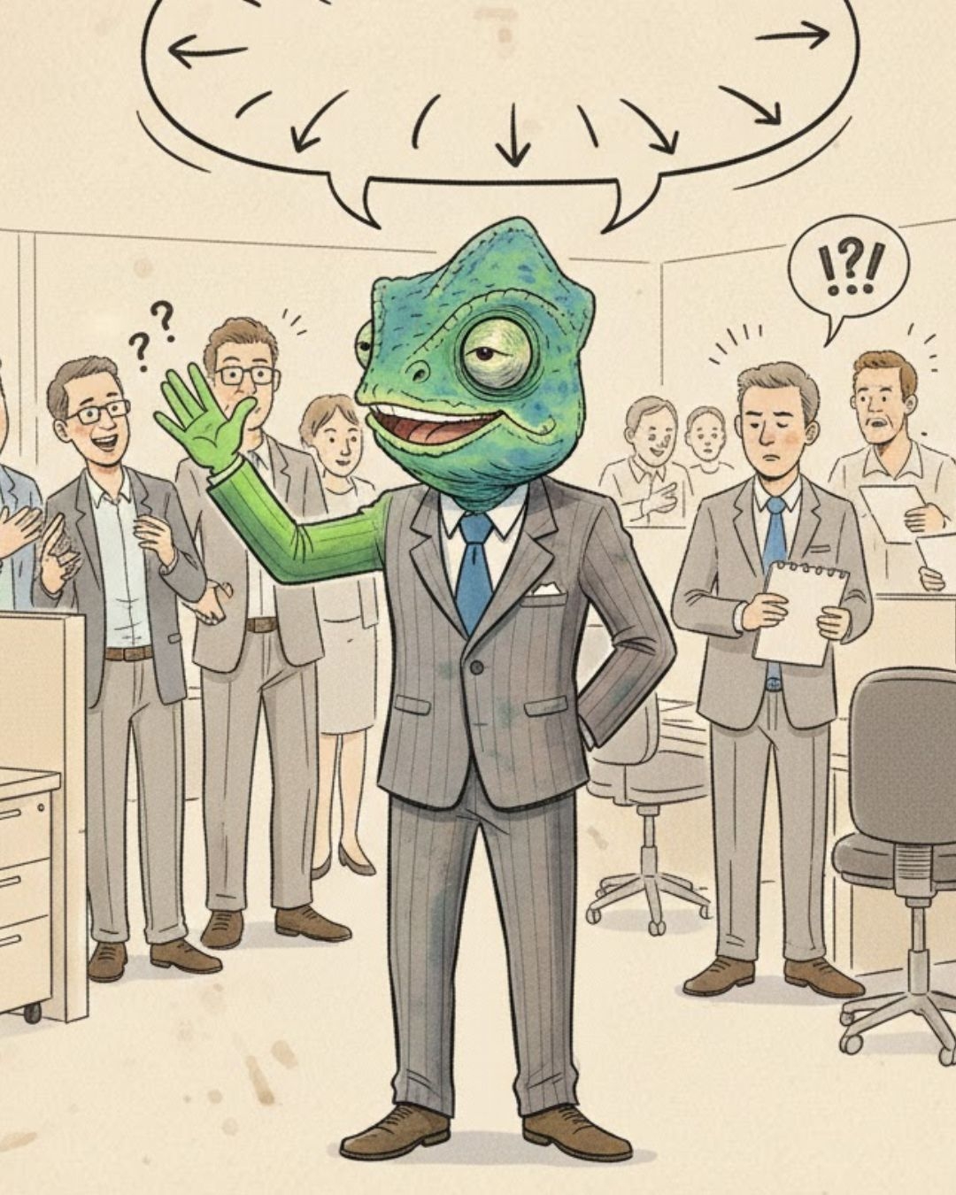 變色龍型同事專長是見風轉舵。