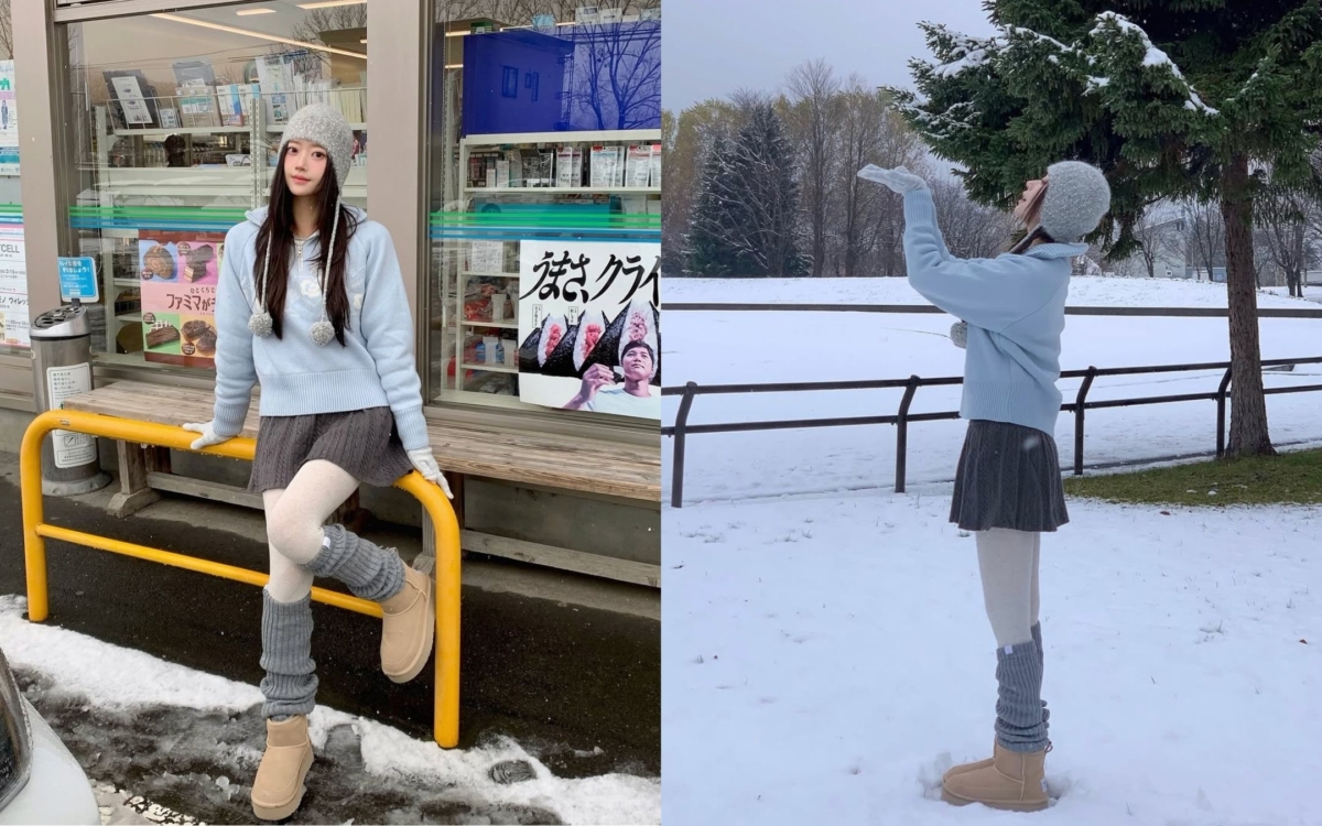 寬鬆襪套覆蓋靴筒，模糊了容易顯粗的腳踝界線。