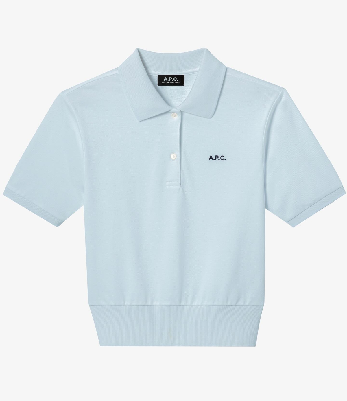 A.P.C. 經典LOGO 淺藍GOTS縮腰POLO衫，NT$7,300
