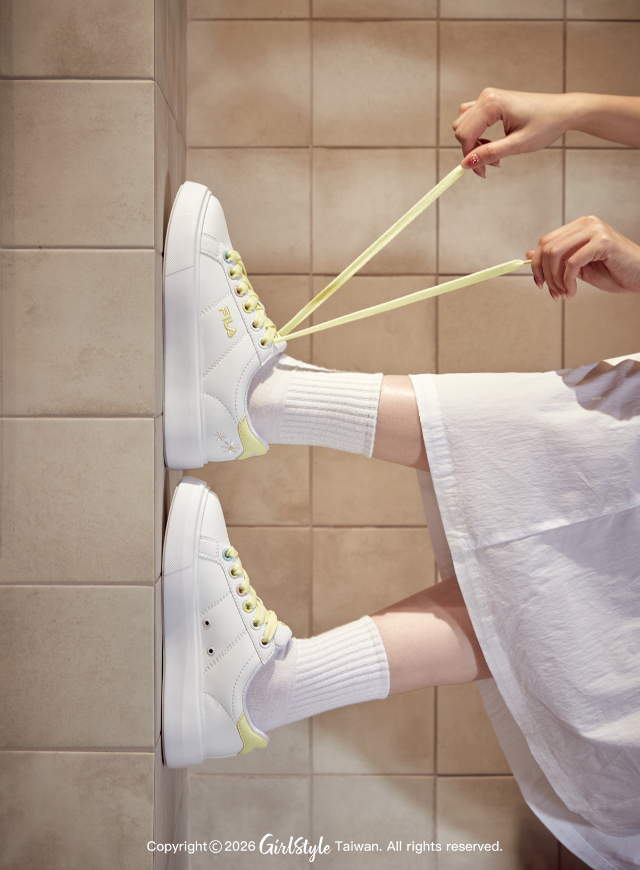 義式厚底小白鞋-檸檬黃