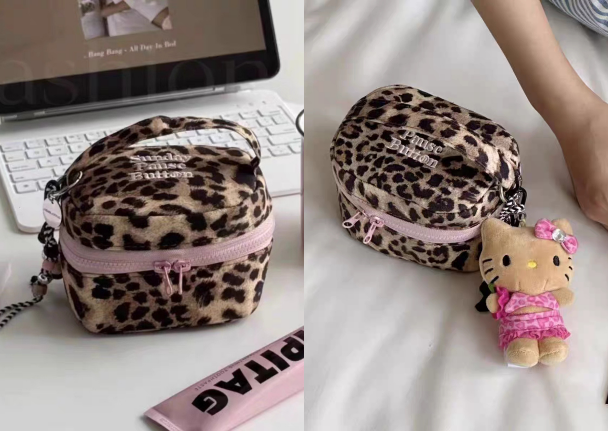 Moreover 小方盒豹紋甜心化妝包