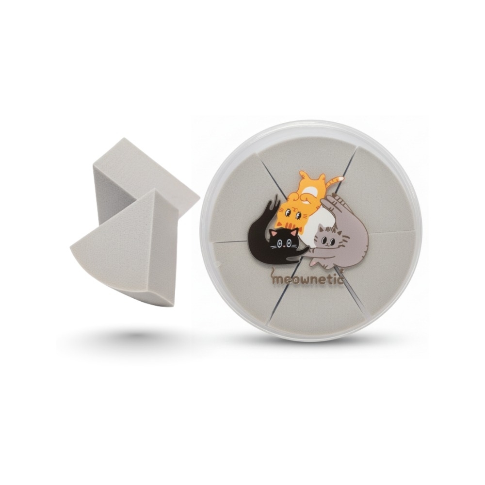 永和三美人 喵粉引力三角海綿(6入/附收納盒)，NT$132