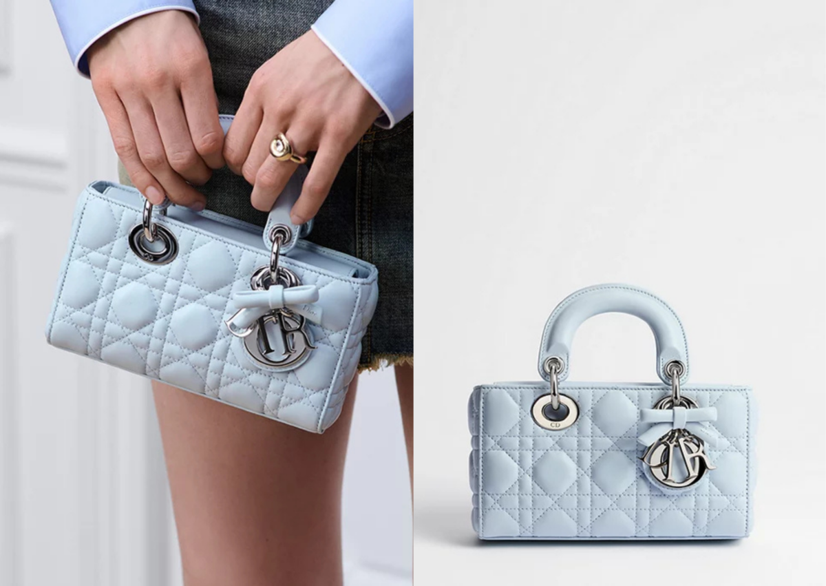 Lady D-Joy 微型包淡粉色 Cannage 籐格紋羊皮，NT$115,000