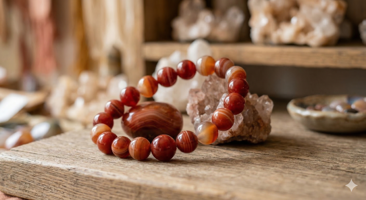 自古以來，紅瑪瑙被譽為「長壽之石」，在古文明中常被做為護身符，象徵熱情、勇氣與源源不絕的生命力。