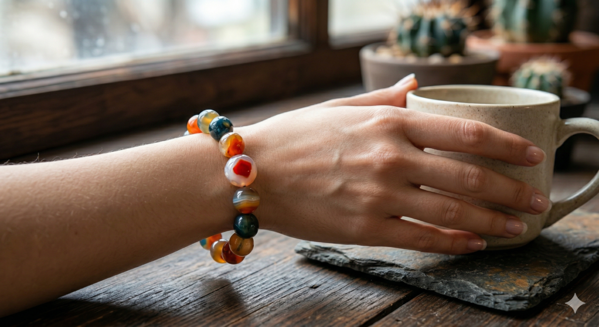 阿拉善瑪瑙產自內蒙古阿拉善盟的戈壁沙漠，經歷了數億年的風沙磨礪與地熱變化，形成了質地堅硬、色彩瑰麗的獨特礦石。