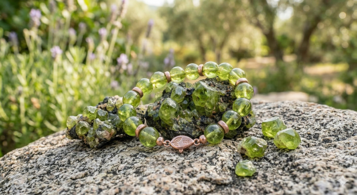 橄欖石（Peridot）是一種古老且迷人的寶石，主要成分是矽酸鎂鐵。