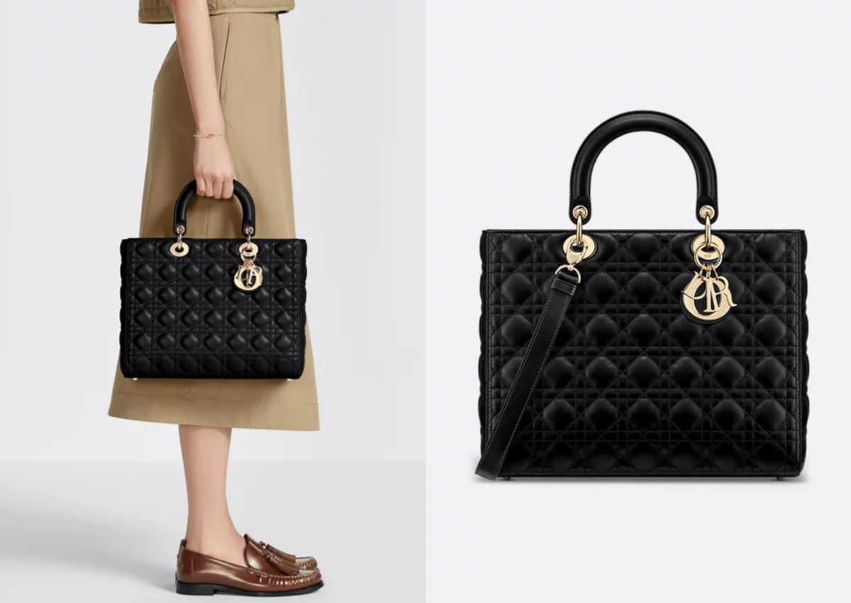 Lady Dior 黑色 Cannage 籐格紋羊皮大型包，NT$ 227,000