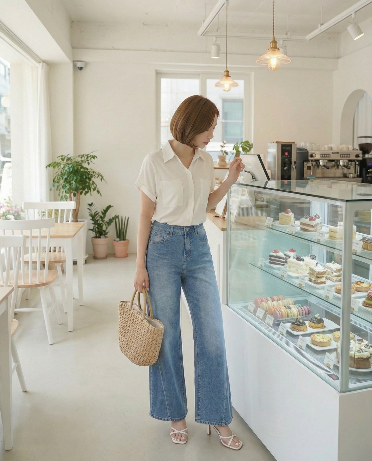 seoulmate 冰感系列-簡約冰感襯衫領上衣