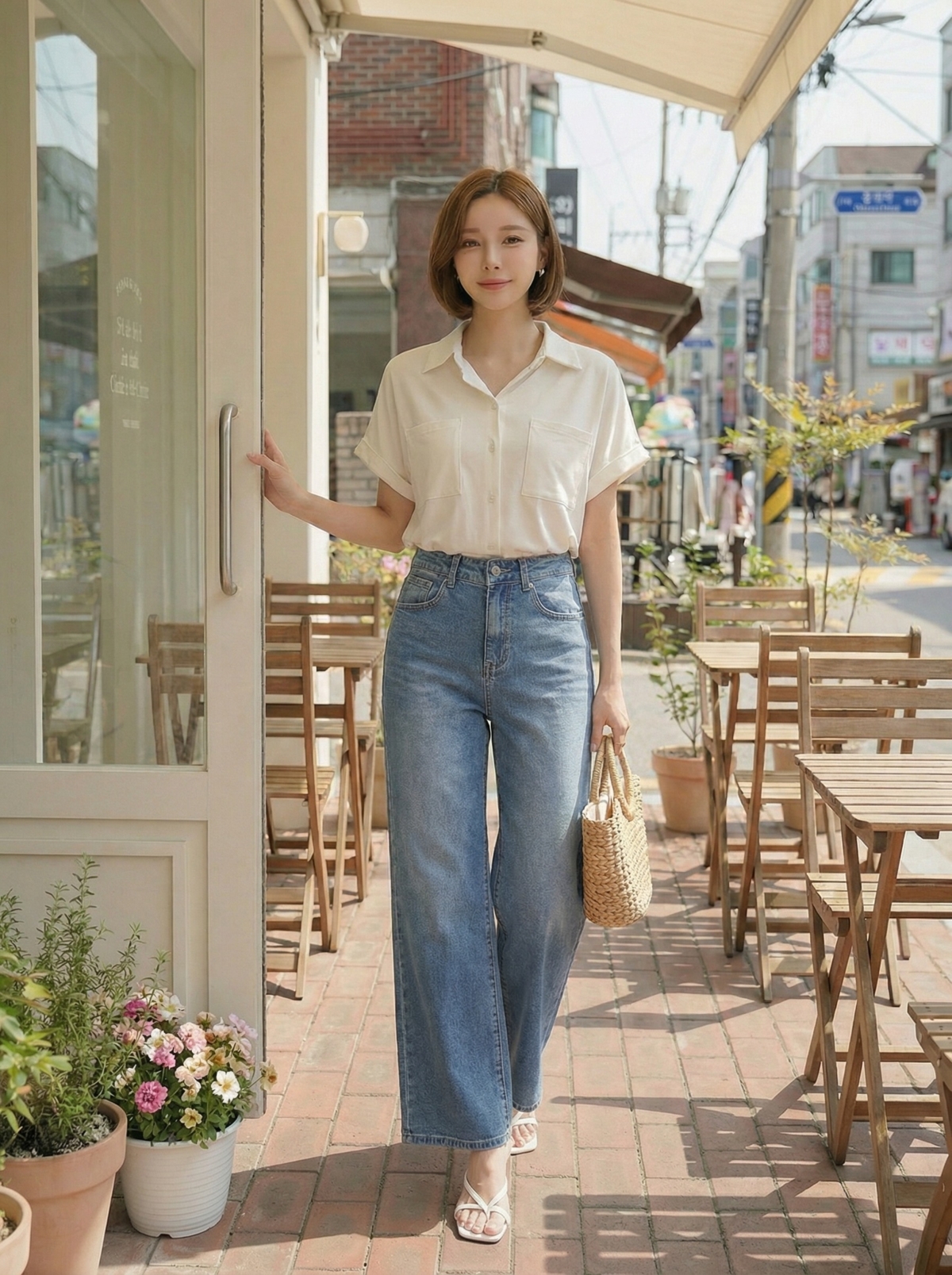 seoulmate 冰感系列-簡約冰感襯衫領上衣