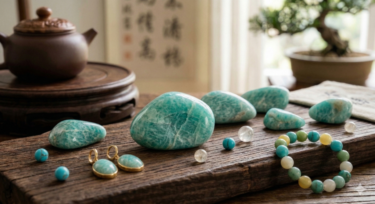 天河石被稱為「勇氣之石」並非偶然。傳說古希臘勇猛的亞馬遜女戰士，身上總帶著這種寶石來增強體力與意志。