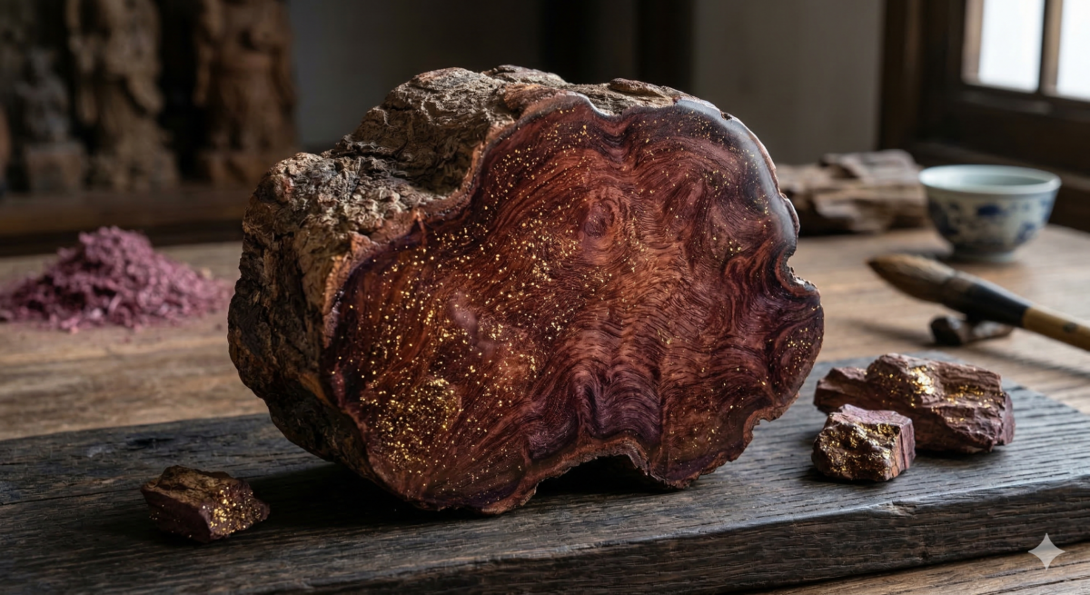 小葉紫檀（學名：檀香紫檀）被尊稱為「木中帝王」。因其生長緩慢，五百年方能成材，極高的收藏價值使其成為投資與配戴的首選。