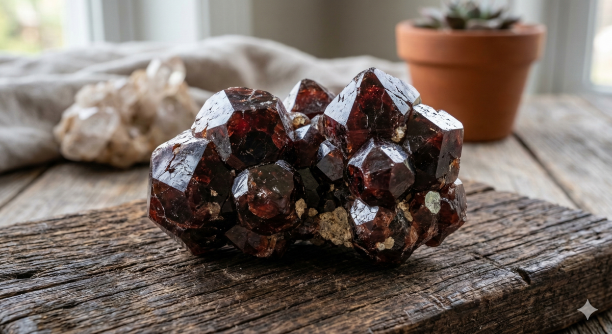 石榴石（Garnet）憑藉其如紅酒般醇厚的色澤，被譽為女性最貼心的「氣血守護石」