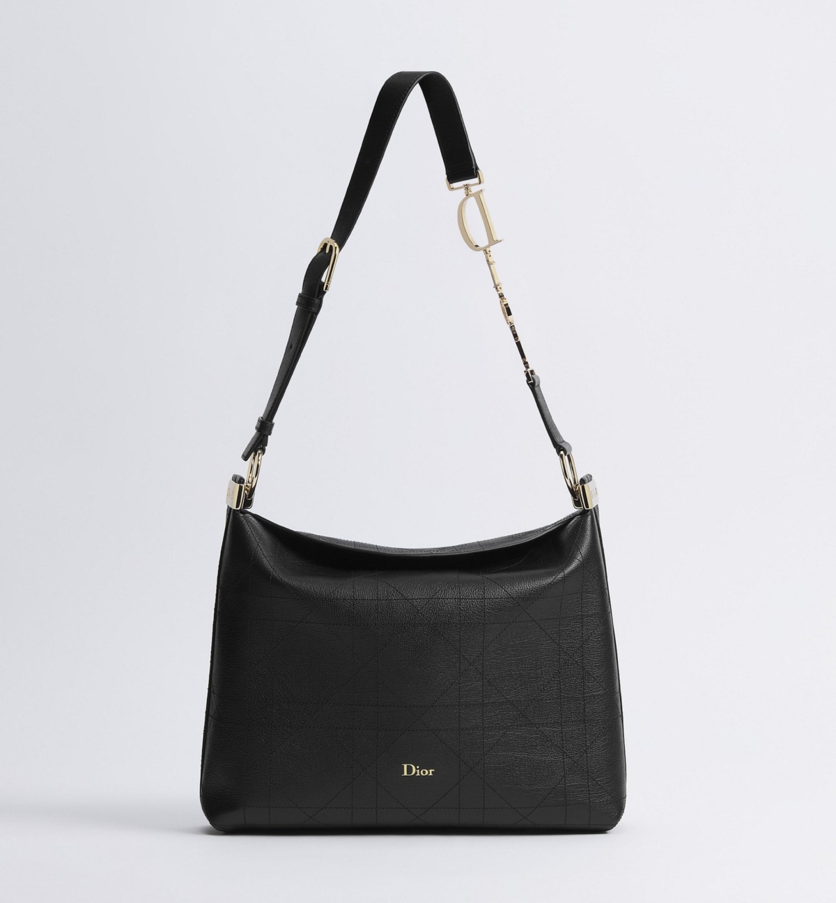 Dior Medium Diorly Bag in Black Flat Cannage Calfskin