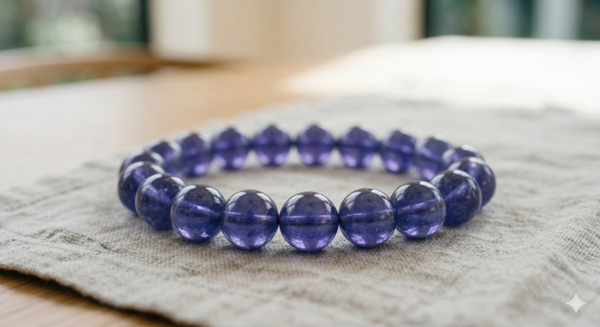 堇青石主色調為藍紫色，在五行中屬「水」。