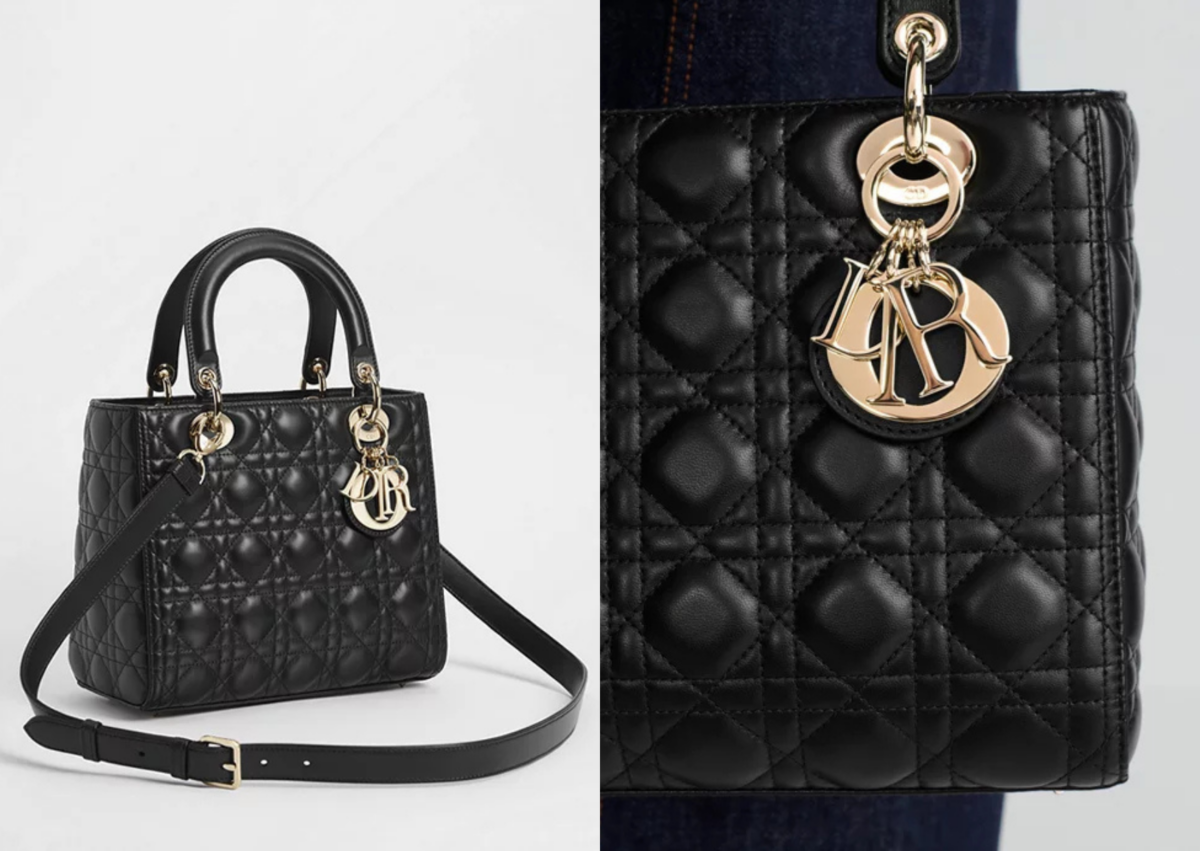 Lady Dior 黑色 Cannage 籐格紋羊皮中型包，NT$ 220,000 (2)